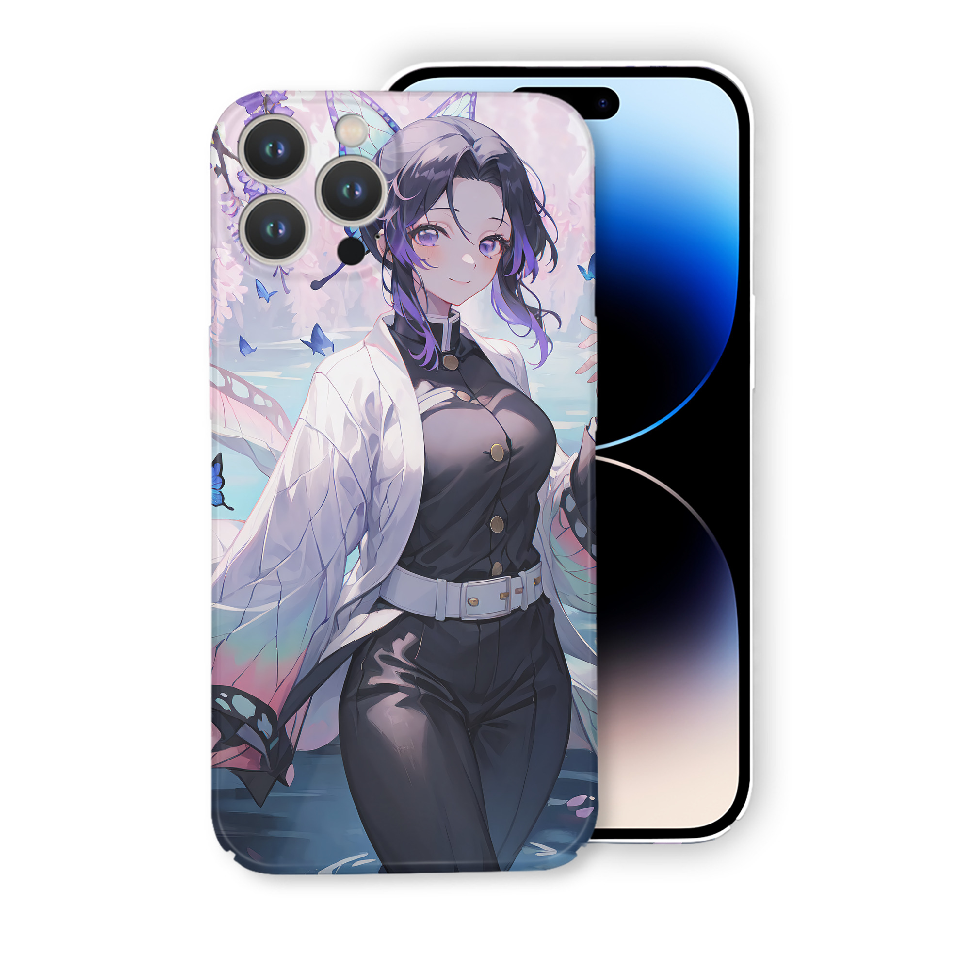 （画像用） 鬼滅の刃（きめつのやいば）蟲柱-胡蝶 しのぶ／こちょう しのぶ Kochou Shinobu 【iPhone 14シリーズ対応】ハードケース